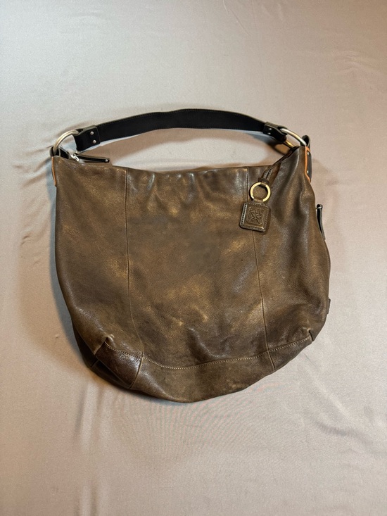 Ellington Handbags - Ellington Large Brown Leather Hobo Bag with Ring Charm